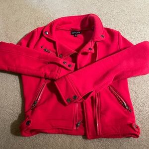 Red moto jacket